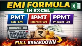 EMI Calculation in Excel 💰 | PMT, IPMT, PPMT Formula Explained (Hindi) #excel #formula1#excelformula