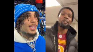 KD Reacts To LiAngelo Performing Tweaker At NFL Playoffs (Commanders vs. Lions)
