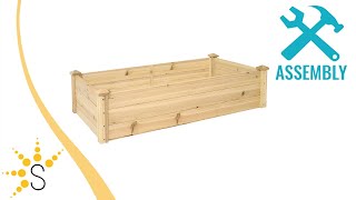 Sunnydaze Rectangular Wood Raised Garden Bed - 24 x 48.25 inches-HB-727