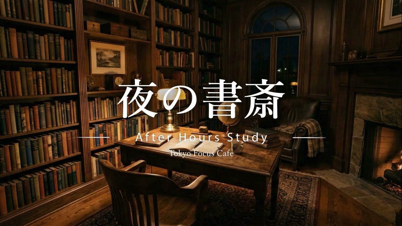 眠れない夜に、書斎の灯りを。Midnight Study Ambience | Calm Piano & Soft Night Sounds