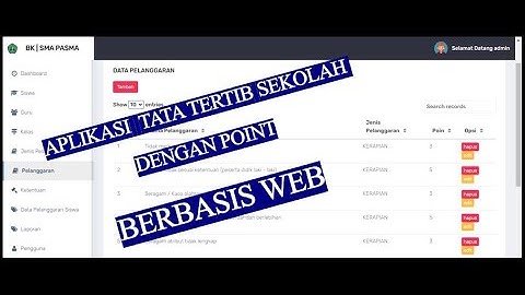 Aplikasi Pelanggaran Siswa dengan Point Berbasis Web - Review