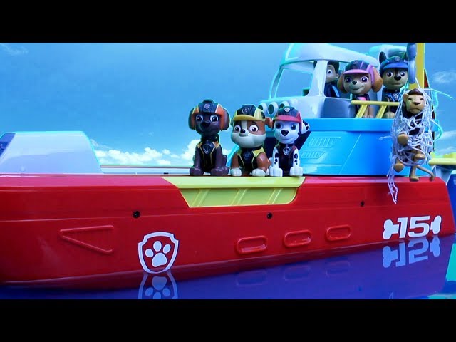 La Patrulla Canina de Nick Jr en el Barco de los Rescue Bots Video de  Juguetes en Español 