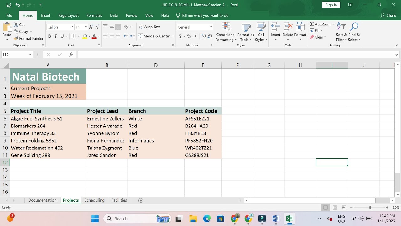 New Perspectives Excel 2019 | Module 1: End of Module Project 1 