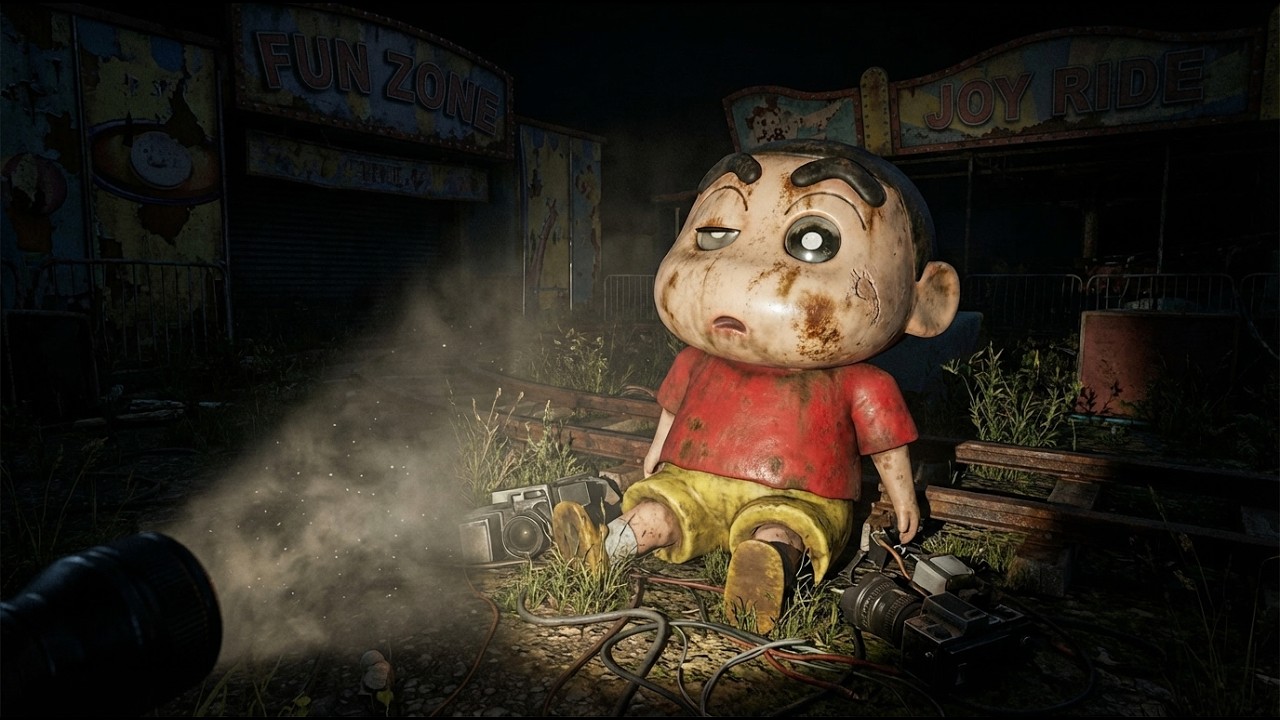 I Found Shinchan Characters in an Abandoned Film Set at 3AM… 😨 (Horror POV)