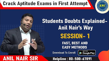 Students Doubts Explained  ( Session-1) || CAT 2022 || ANIL NAIR || Download ANC App | Concepts