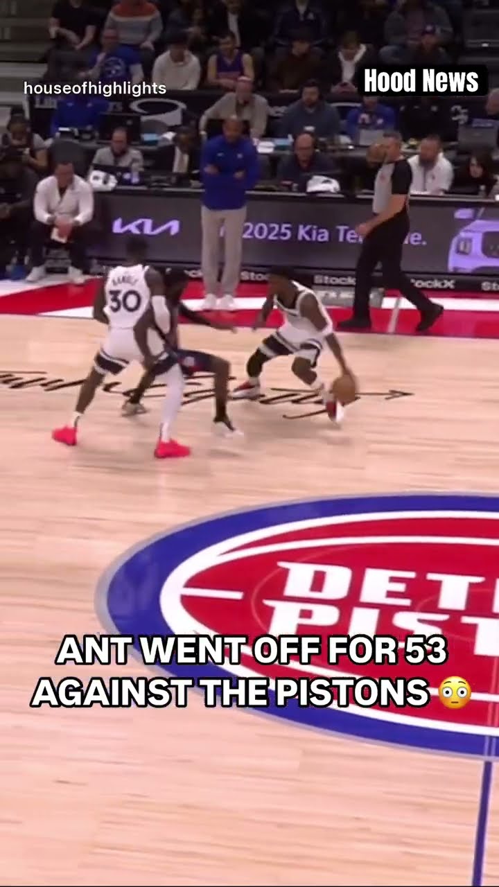 Ant went off for 53 #hoodnews #anthonyedwards #timberwolves #NBA #detroitpistons #omg #how #wow #wtf