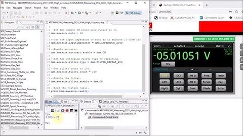 Keithley DMM6500  - Test Script Builder Debug session: step through a TSP