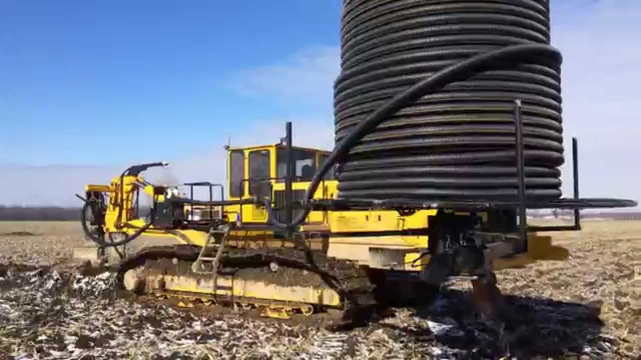 Inter-Drain 2050 SP Tile Plow 3 Inch Install - YouTube