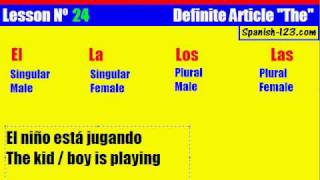 Class 24. Definite article "The" in Spanish
