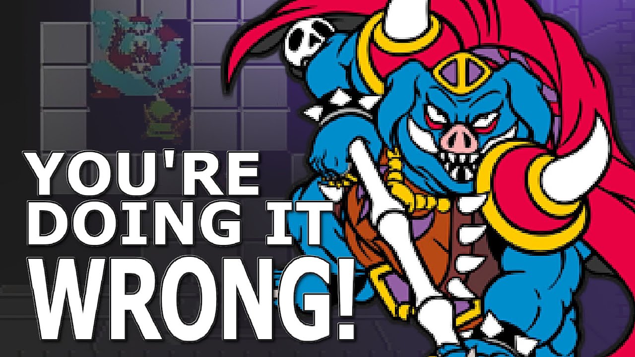 Вы сражаетесь с Ганоном сложным способом (трюк в Zelda NES, позволяющий избежать попаданий)