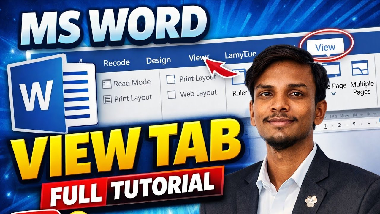 MS Word View Tab Tutorial | Read Mode, Print Layout, Zoom & More for Beginners.