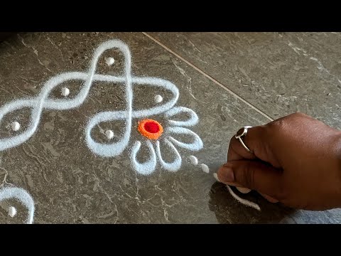 Easy border rangoli designs | Simple border muggulu | Friday rangoli | Sikku kolam | Door rangoli