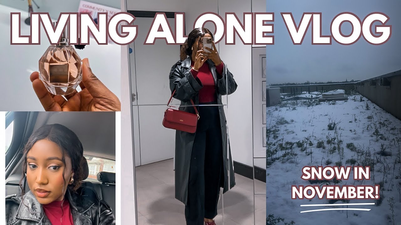 LIVING ALONE VLOG🌱| Snowing in November+ PR Packages| Nigerian living in UK| Cooking Chicken curry