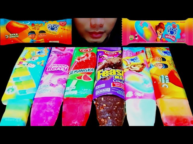ASMR ICE CREAM PADDLE POP🌈♥️UPIN DAN IPIN,WALLS, RAINBOW, FRUITY TOWER,FEAST MAX, HAPPY BERRY, FEAST