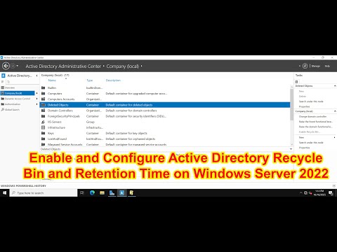 Enable AD Recycle Bin and Change Deleted Objects Lifetime on Windows Server 2022
