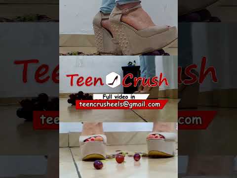 High heels wedges crush grapes