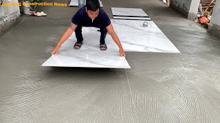 Skills And Ideas For Creative Living Room Flooring With Large Format Ceramic Tiles 100 x 100cm