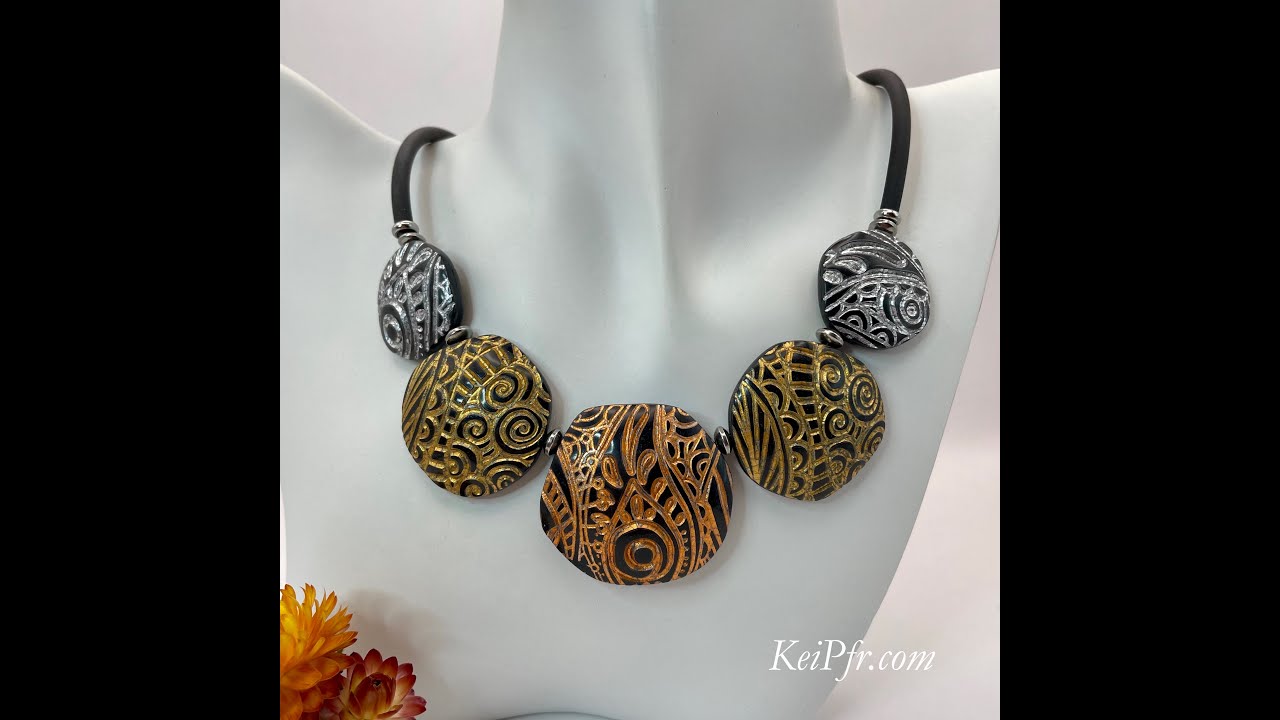 Волшебная фольга на полимерной глине — ожерелье «Маори Вакайро». Простая техника. Подходит для но...