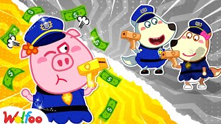 Rich vs Broke Cop  Wolfoo Pretends to be the Police and Helps Everyone  Wolfoo Kids Cartoon