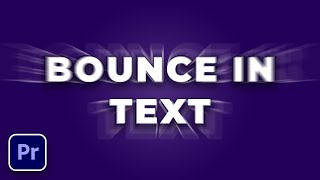 Bounce in Text Effect Premiere Pro Tutorial