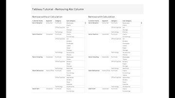 Tableau Tutorial - Removing 