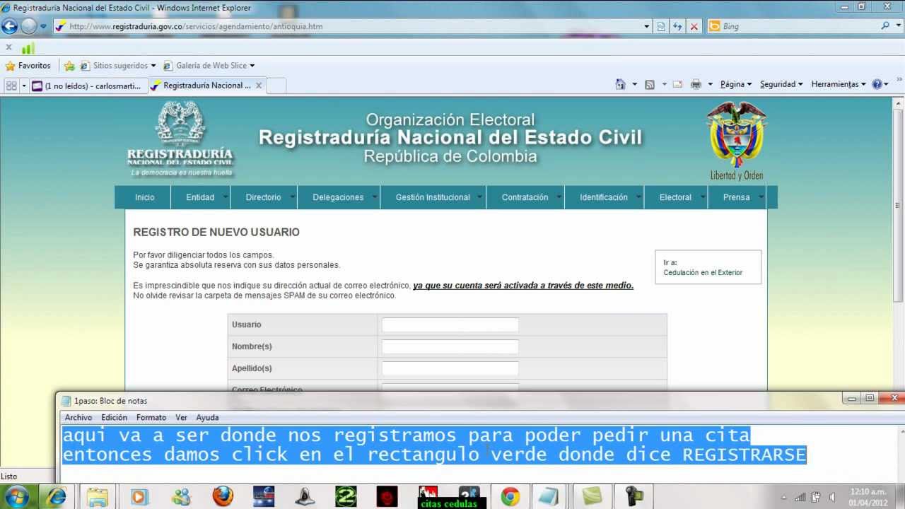 citas por internet de la registraduria