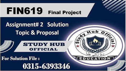 FIN619 Assignment 2 solution sp2025 #vu #project #fin619