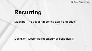 Recurring Meaning