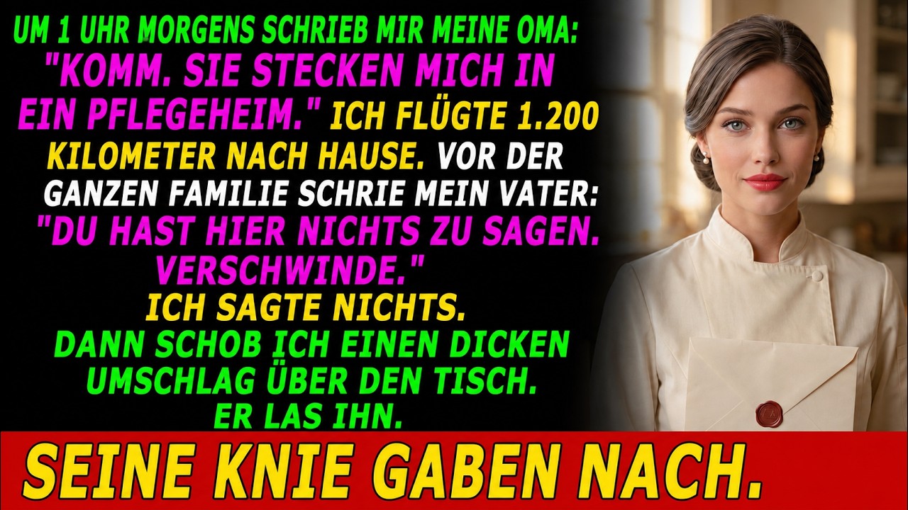 Um ein Uhr nachts schrieb mir meine Großmutter: „Komm, sie sperren mich ein.“ Ich lag noch in meiner Kochuniform auf dem Bett, die Füße vom Dienst schwer, das Handylicht zeichnete Risse an die...