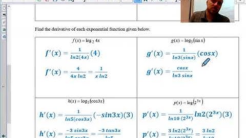 3.5 Derivatives of Exponential and Logarithmic Functions not base e