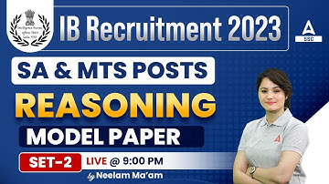 IB Security Assistant & MTS | Reasoning by Neelam Gahlot | Model Paper 2