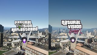 NaturalVision Evolved vs NaturalVision Remastered - GTA 5 Graphics Mods Benchmark Comparison