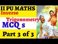 #2PU /II PUC exam mathematics Expected MCQs INVERSE TRIGNOMETRY Q no 26-32 of 24 MCQ with answers