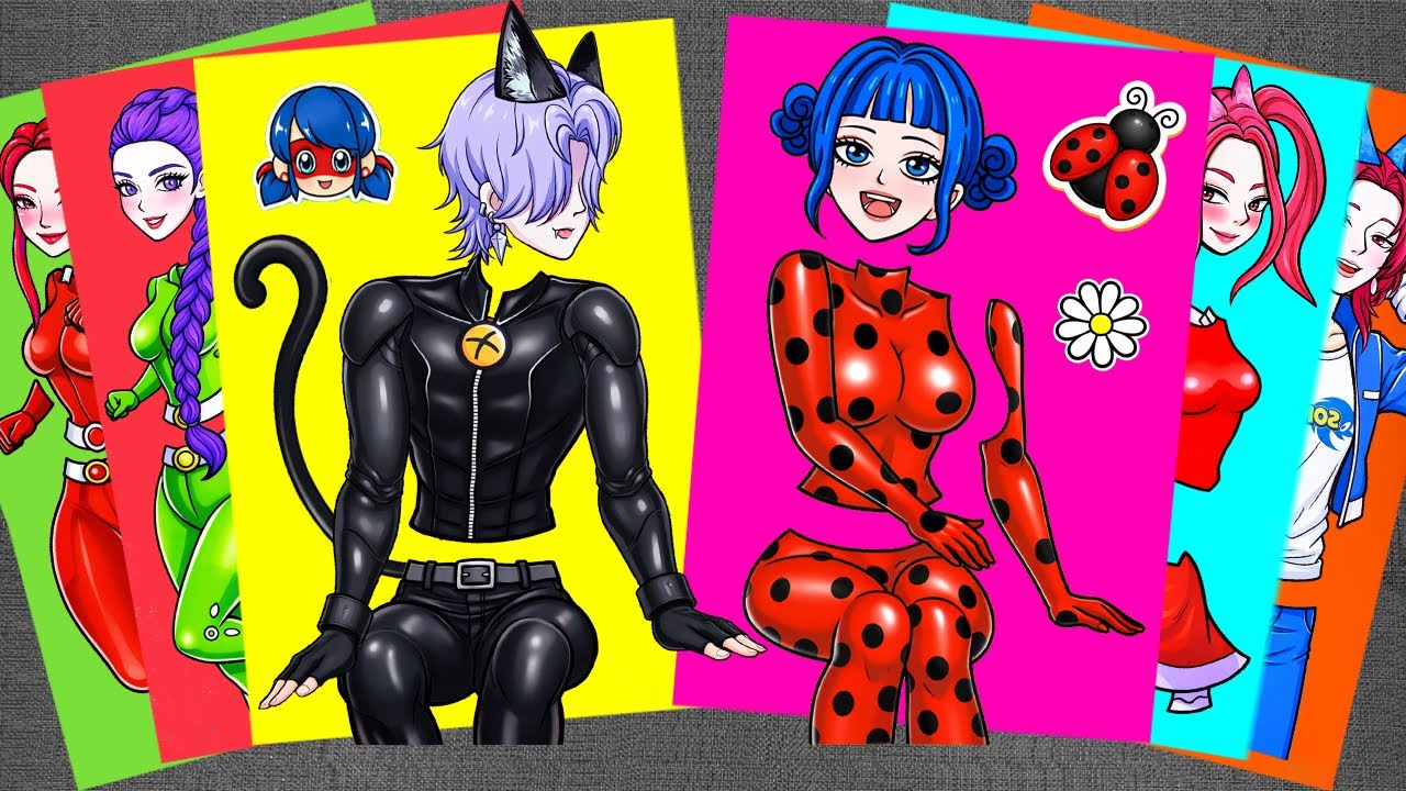[🐞paper diy🐞] Miraculous Ladybug Dress Up with KPop Demon Hunters Stickers | Oddly Satisfying ASMR