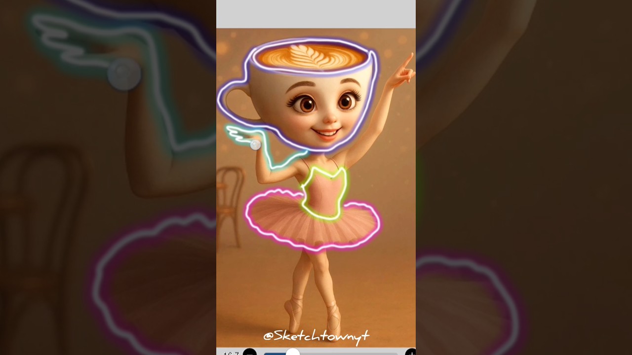 Drawing easy peasy ballerino cappuccino ☕😅 