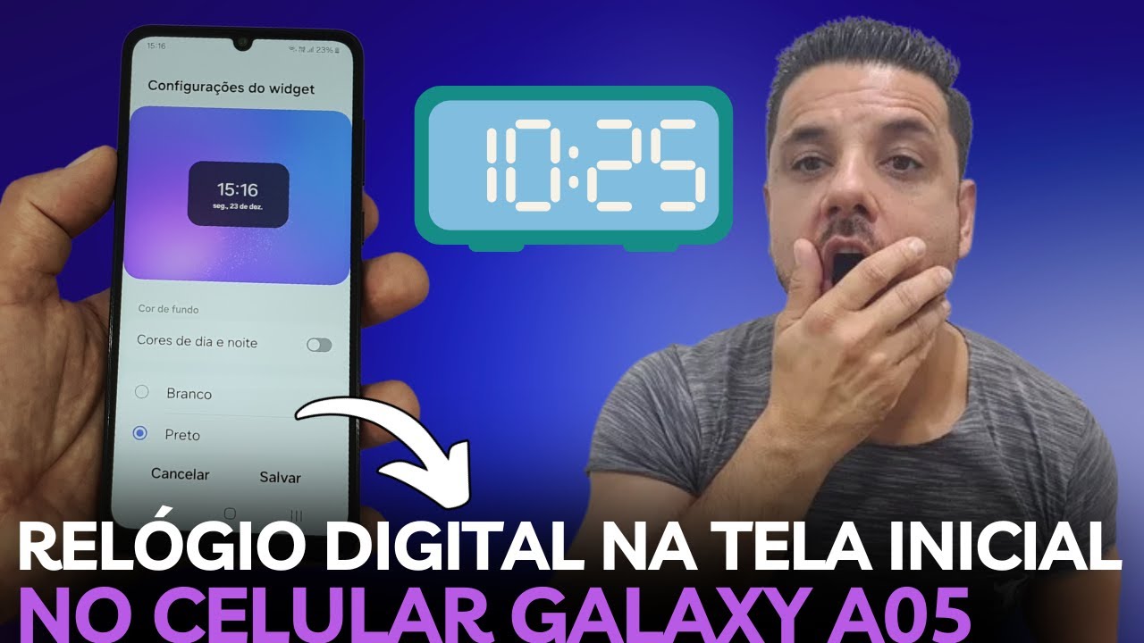 Como Colocar o RELÓGIO DIGITAL Na Tela De Início Do Celular SAMSUNG ...