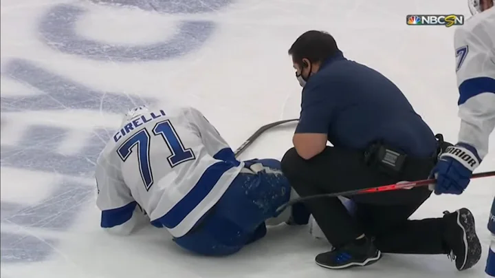 Anders Lee Sends Anthony Cirelli To The Locker Roo...