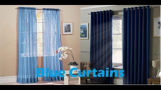 Blue Curtains -  For Bedroom, Living Room & Kitchen