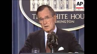 In the first news conference of his presidency, President George H.W. Bush today engaged in an upbea