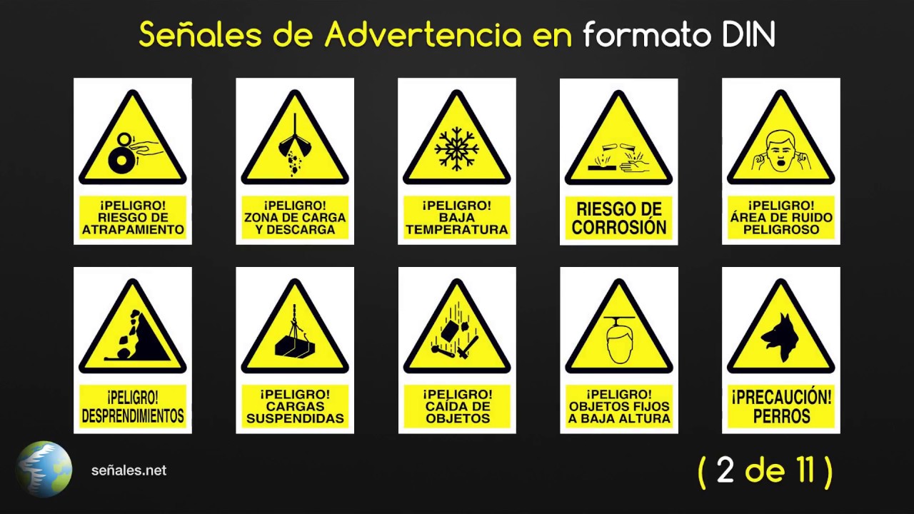 Salón de clases Hospitalidad motor señales de advertencia formato din video - YouTube