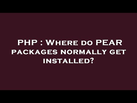 PHP : Where do PEAR packages normally get installed?