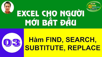 Hà Quang Dương|Học Excel cho người mới bắt đầu 03| Hàm FIND, SEARCH, SUBSTITUTE, REPLACE