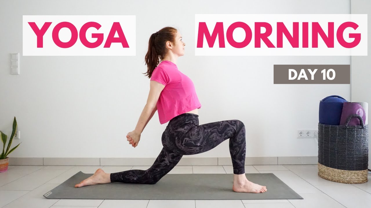 10 min MORNING YOGA Upper Back & Hips | 30 Day Morning Yoga Challenge ...