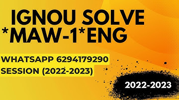MAW-1 solved assignment 2022-23 / MAW-1solved assignment 2023 in english/ ignou MAW-1