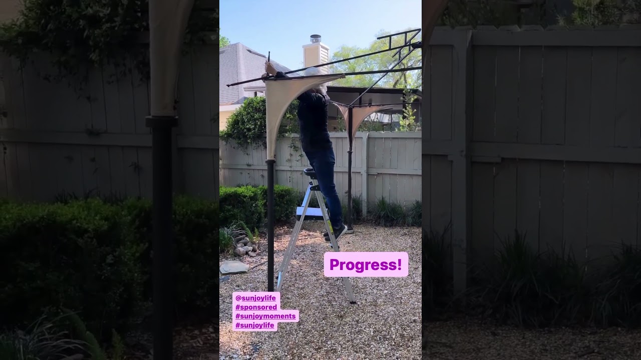 陽光 91cm×122cm 9.5x9.5 Outdoor Steel Frame 2-Tier Gazebo with Netting丨SUNJOY Canada