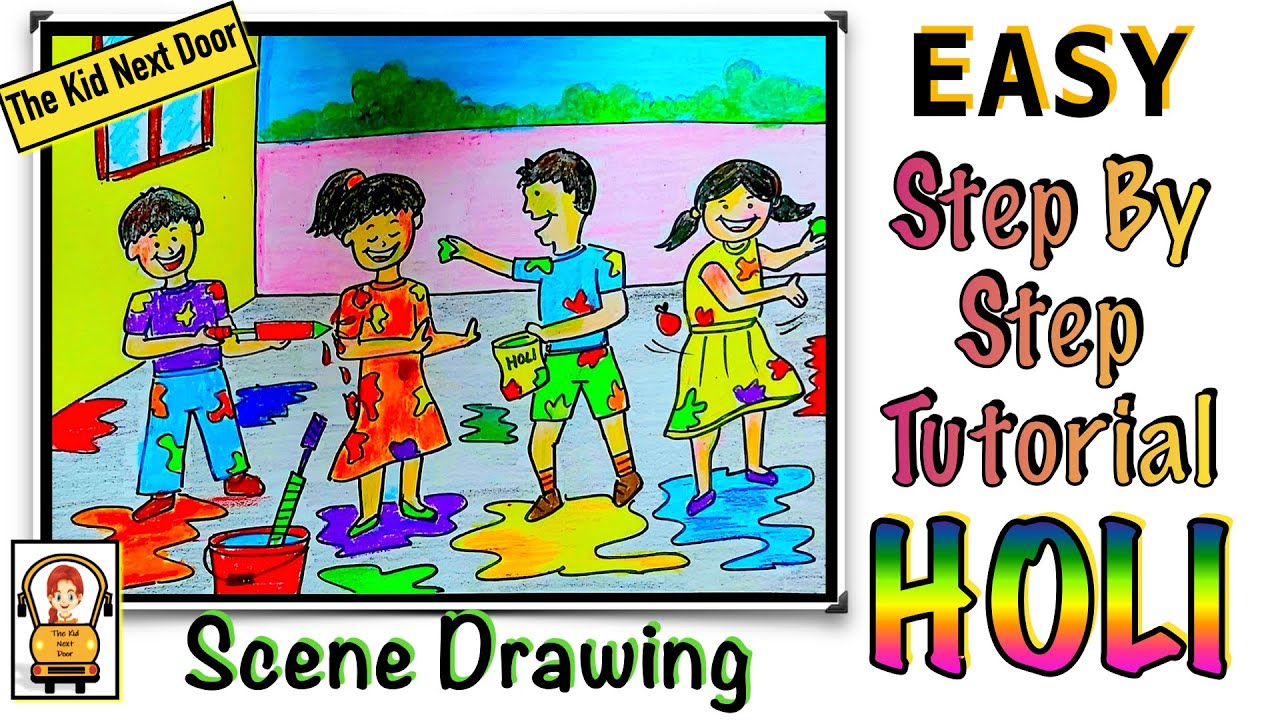 DC_Arts - #Happy_Holi Easy holi drawing for kids and... | Facebook-saigonsouth.com.vn