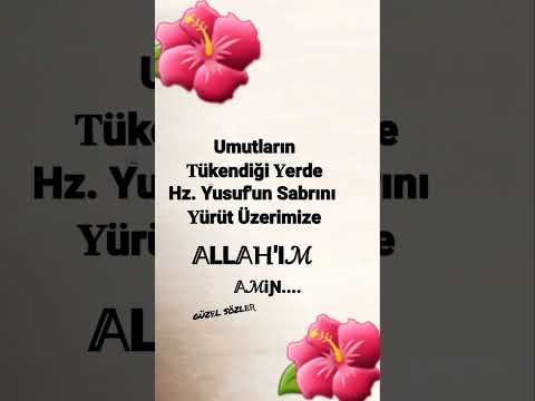 Umutların tükendiği yerde Hz.Yusuf'un sabrını yürüt üzerimize Allah'ım #dua