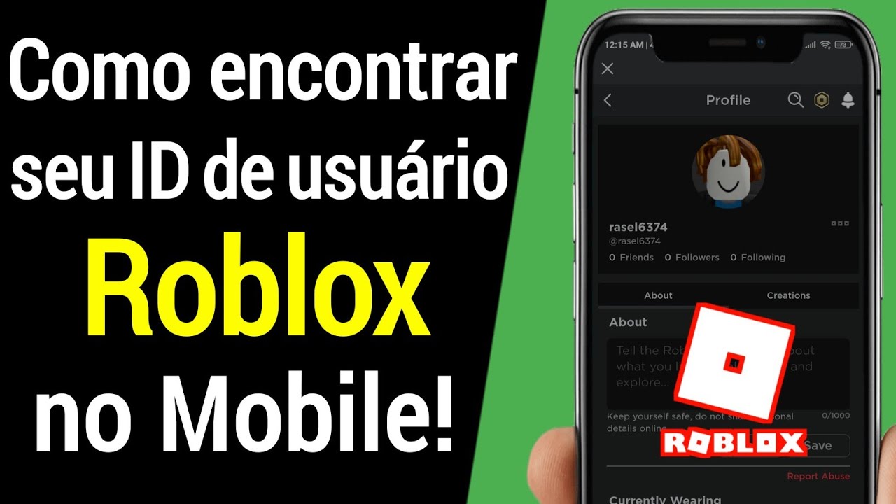 Como encontrar sua ID de usuário Roblox no celular (IOS/Android) Como obter  sua ID de usuário Roblox 