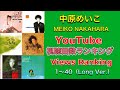 【city pop】中原めいこ meiko nakahara YouTube視聴回数ランキング  Views Ranking ロングバージョン1位から40位まで
