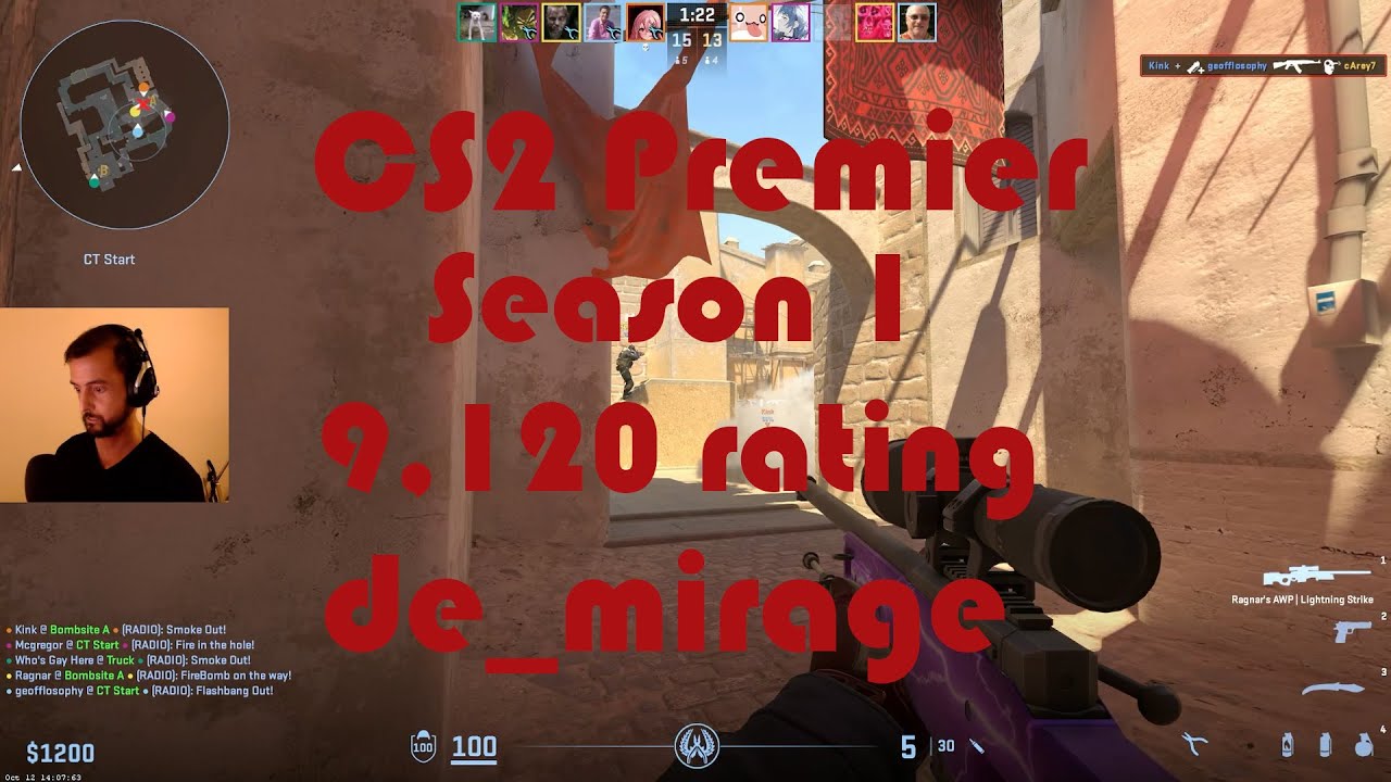 CS2 Premier Matchmaking - Season 1 - 9,120 Rating - de_mirage - YouTube